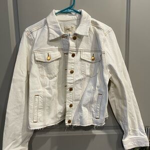 Universal Thread Cream Jacket with Brown Stitching